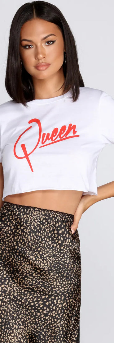 Queen Graphic Crop Top