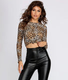 Knot Front Leopard Crop Top