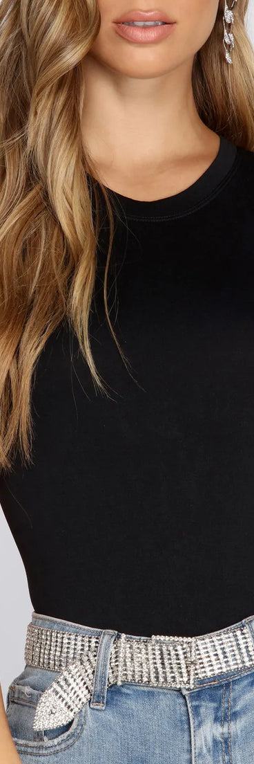 Crew Neck Simple Bodysuit