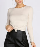 Knot Front Ribbed Knit Crop Top