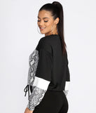 Snake Print Color Block Top