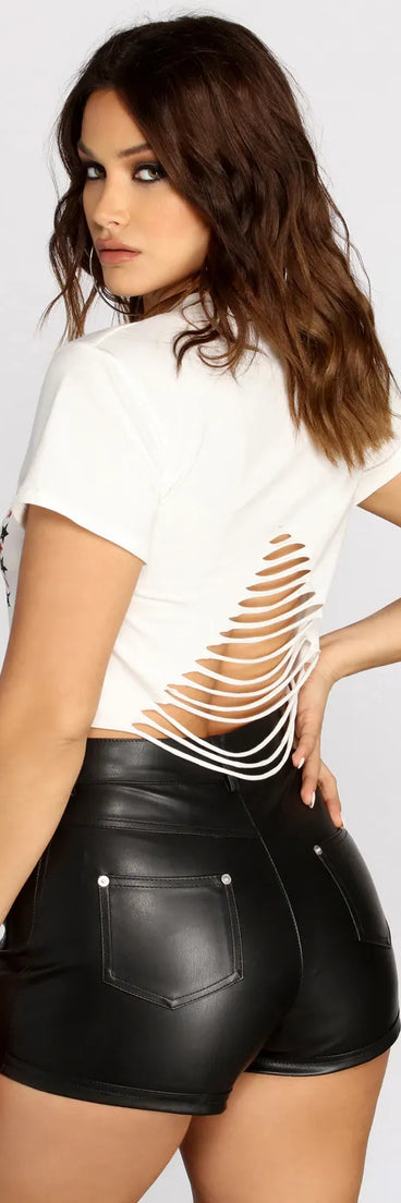 America Shredded Cropped Tee