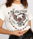 America Shredded Cropped Tee