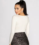 Notched Ribbed Knit Bodysuit