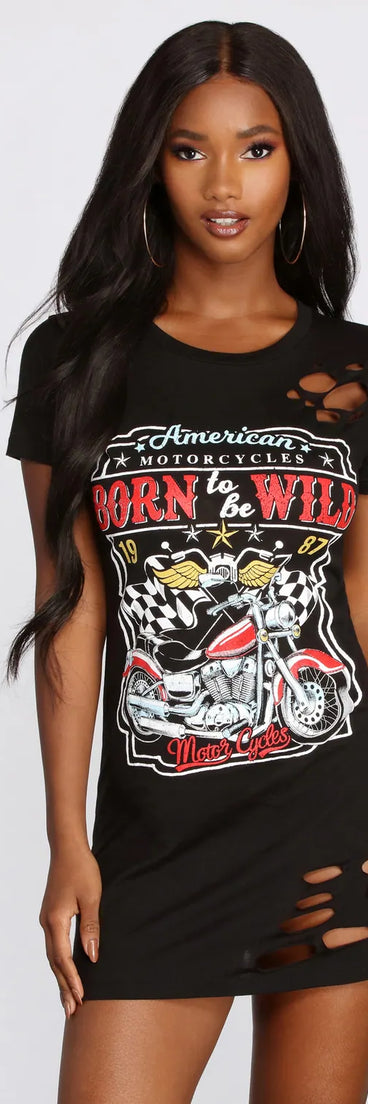 Born To Be Wild Distressed Tunic