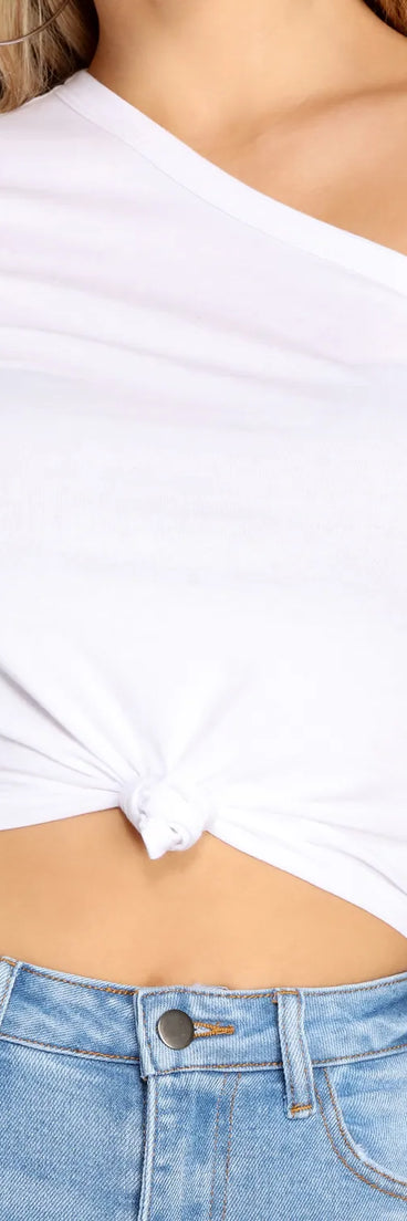 Do U One Better Knot Front Crop Tee