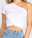 Do U One Better Knot Front Crop Tee