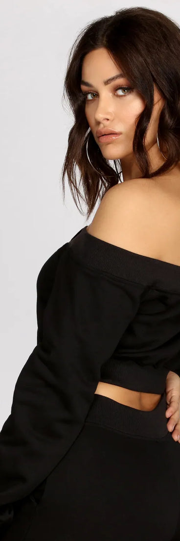 Lace Up Off The Shoulder Crop Top