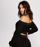 Lace Up Off The Shoulder Crop Top