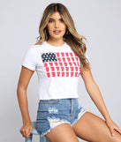 Red, White And Beer Crop Top