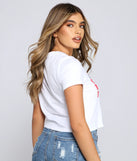 Red, White And Beer Crop Top