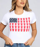 Red, White And Beer Crop Top