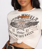 Vintage Slashed Knot Front Tee