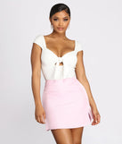 Spring Time Chic Tie Front Bodysuit