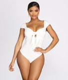 Spring Time Chic Tie Front Bodysuit