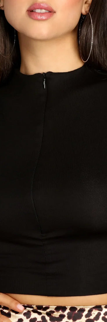 Sporty Chic Zip Up Crop Top