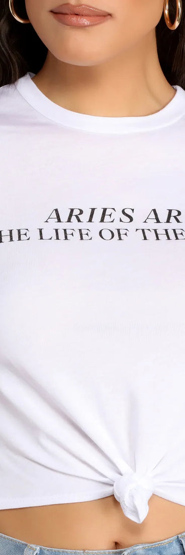 Aries Knot Front Cropped Tee