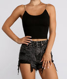 Basic Scoop Neck Ribbed Knit Tank Top