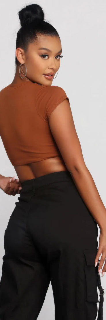 Sweet And Simple Short Sleeve Crop Top