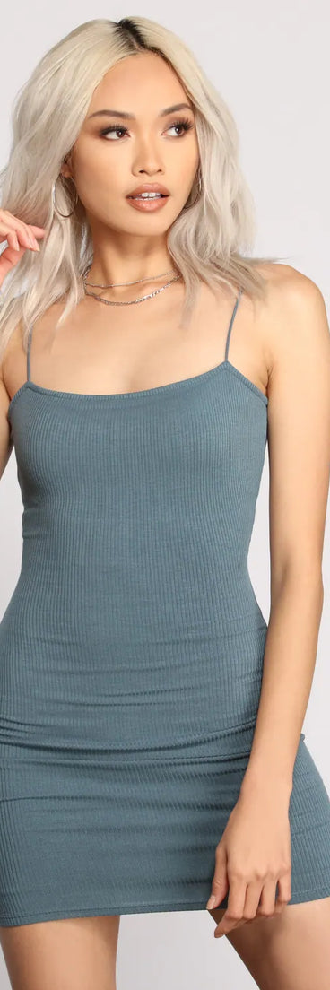 Keep It Basic Ribbed Mini Dress