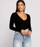 Basic Long Sleeve V-Neck Bodysuit