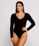 Basic Long Sleeve V-Neck Bodysuit