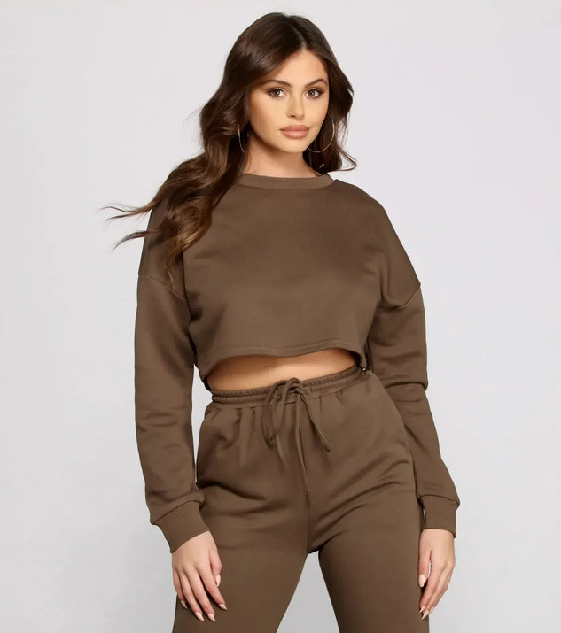 Cozy French Terry Knit Crop Top