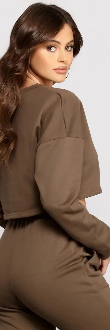 Cozy French Terry Knit Crop Top