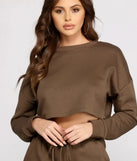 Cozy French Terry Knit Crop Top