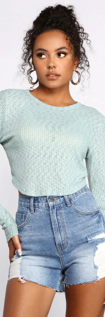 Thinking About You Ribbed Crop Top