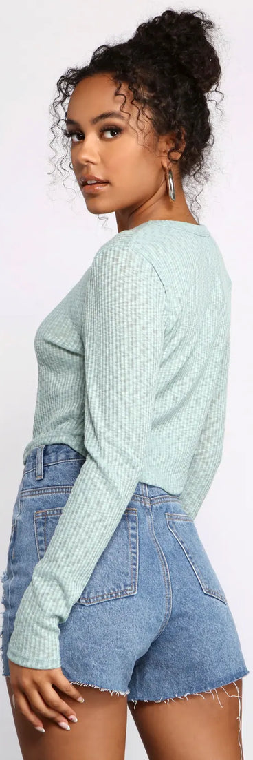 Thinking About You Ribbed Crop Top