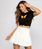 So Sweet Butterfly Graphic Knot Tee
