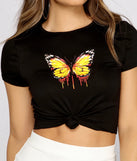 So Sweet Butterfly Graphic Knot Tee