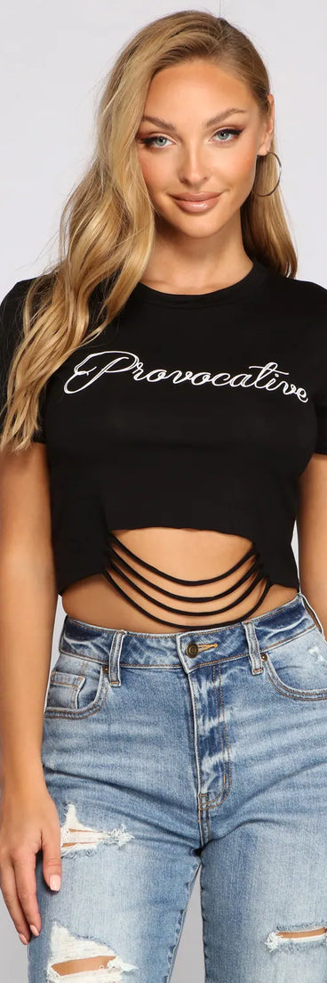 Provocative Graphic Crop Top