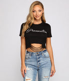 Provocative Graphic Crop Top