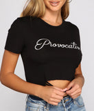 Provocative Graphic Crop Top