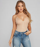 Basic Zip-Front Ribbed Knit Bodysuit