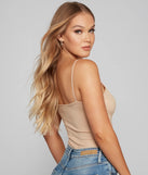 Basic Zip-Front Ribbed Knit Bodysuit