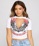 Daring And Distressed Freedom Graphic Crop Top