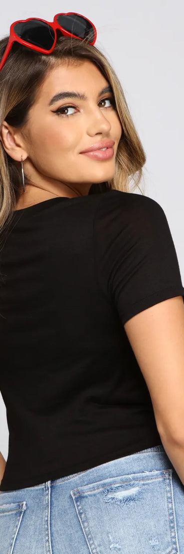 Americana Knot-Front Graphic Tee