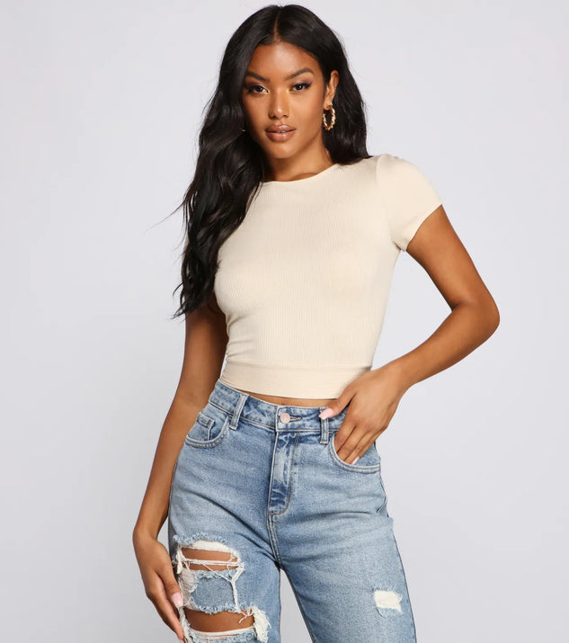 Basic Mood Ribbed Knit Crop Top