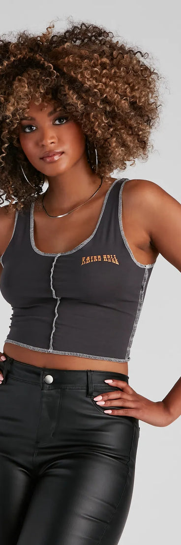 Raise Hell Graphic Cropped Tank
