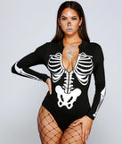 Spooktacular Skeleton Print Bodysuit
