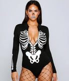 Spooktacular Skeleton Print Bodysuit