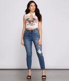 Biker-Chic Graphic Cropped Tank