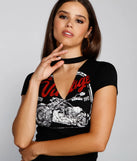 Edgy Vintage Style Cutout Graphic Tee