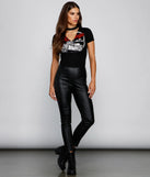 Edgy Vintage Style Cutout Graphic Tee