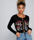 Hot Rod Lace-Up Graphic Top