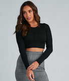 Trendy Basic Ribbed Knit Crop Top