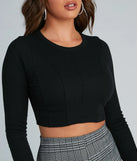 Trendy Basic Ribbed Knit Crop Top